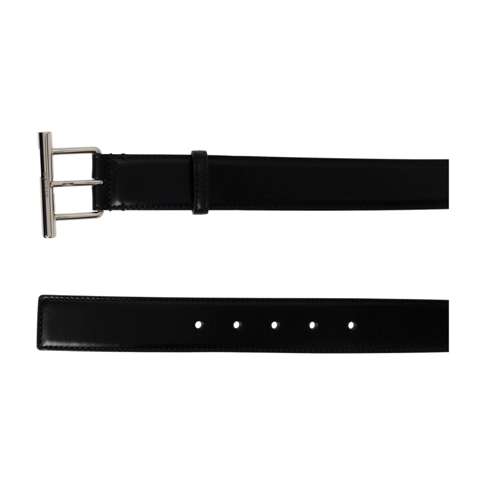 alexander mcqueen Leren riem Black Heren