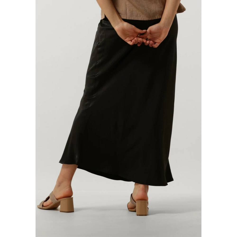 Notre-v Dames Rokken Satin Long Skirt Black Dames