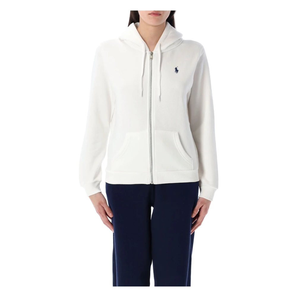 Polo Ralph Lauren Zip Hoodie voor Stijlvol Comfortabel Dragen White Dames