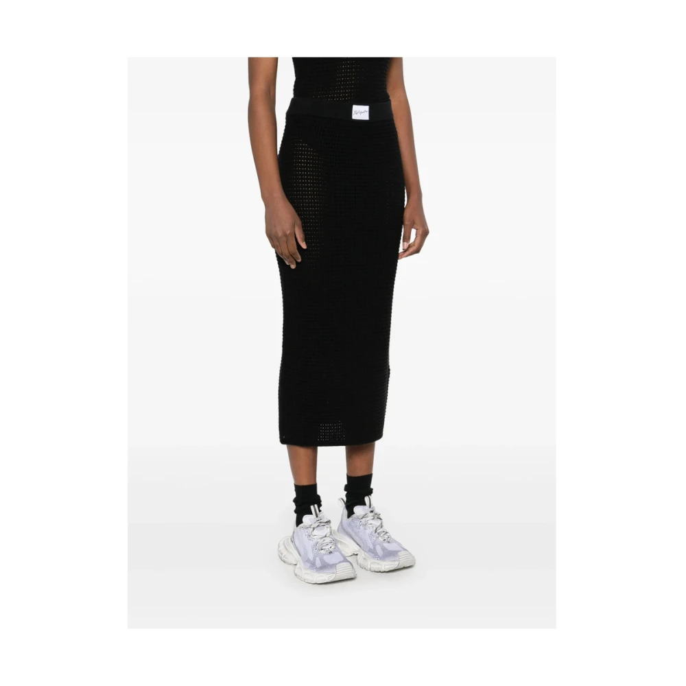 Axel Arigato Zwarte elastische tailleband rok Black Dames