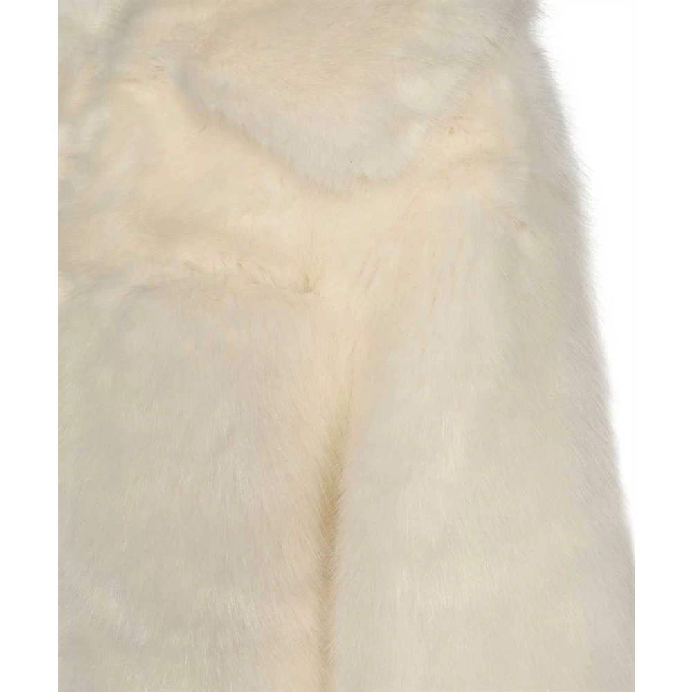 Dsquared2 Oversized Faux Fur Coat White Dames