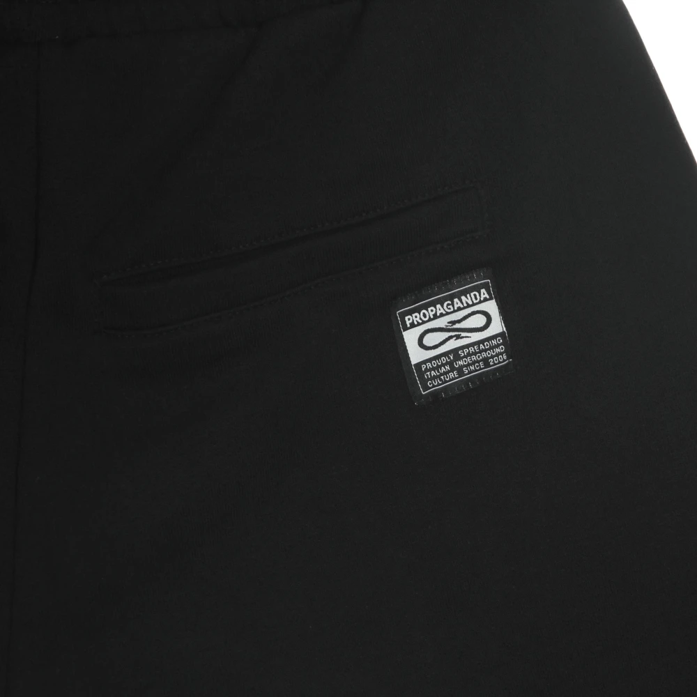 Propaganda Zwarte Sweatshorts Elastische Taille Lichtgewicht Black Heren