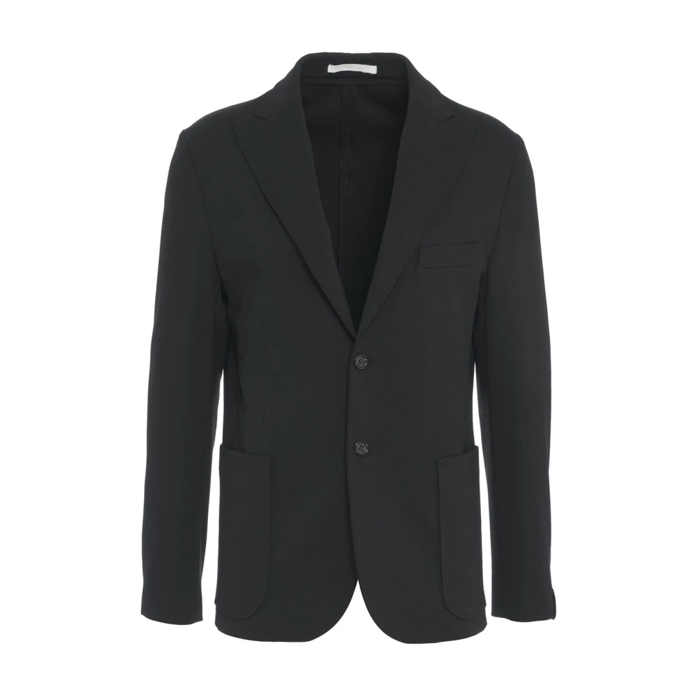 Paolo Pecora Zwarte Single-Breasted Blazer Stijlvolle Gelegenheid Black Heren