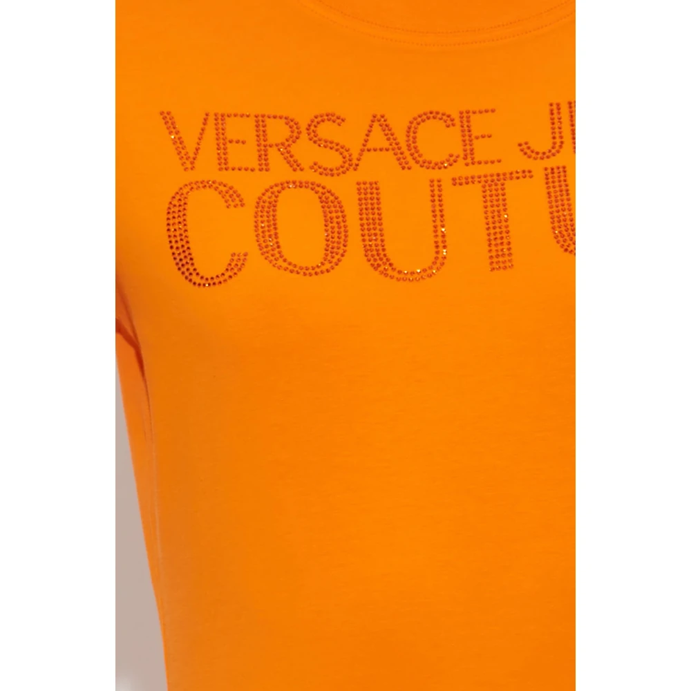 Versace Jeans Couture Jurk met glinsterende applicaties Orange Dames