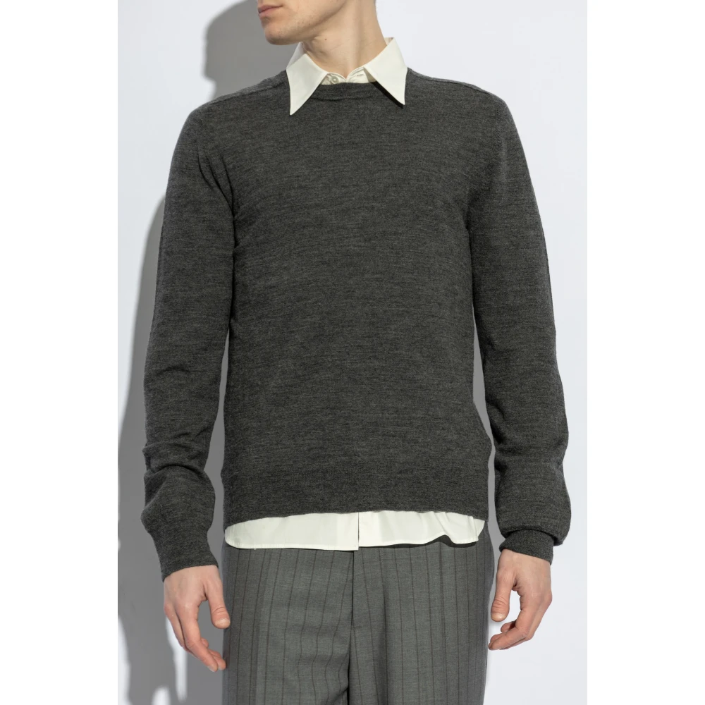 Maison Margiela Trui met elleboogpatches Gray Heren