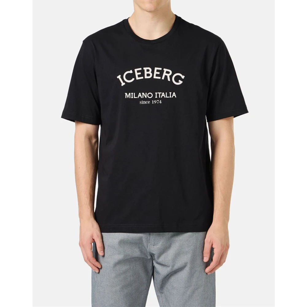 Iceberg T-shirt met ijsberglogo Black Heren