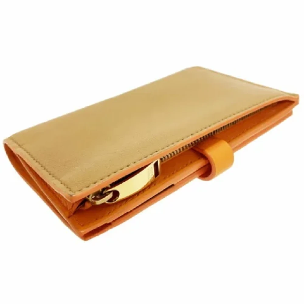 Bottega Veneta Vintage Pre-owned Leather wallets Orange Dames