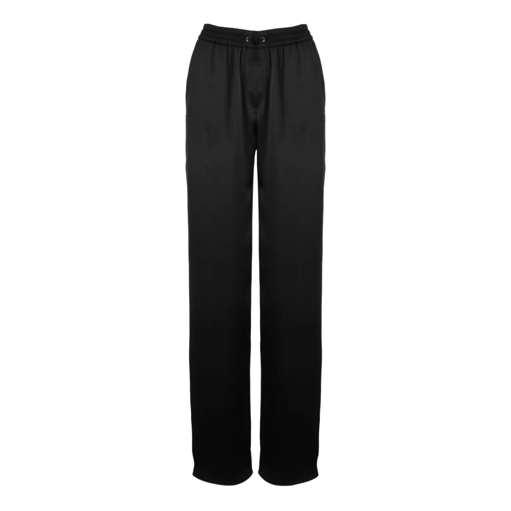 Herno Wijde Pijpen Satijnen Broek Black Dames