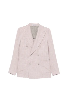 Double-breasted Herringbone Blazer