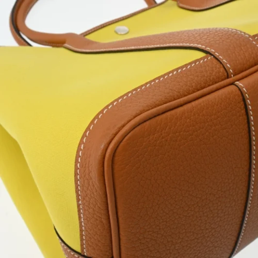 Hermès Vintage Pre-owned Leather handbags Yellow Dames