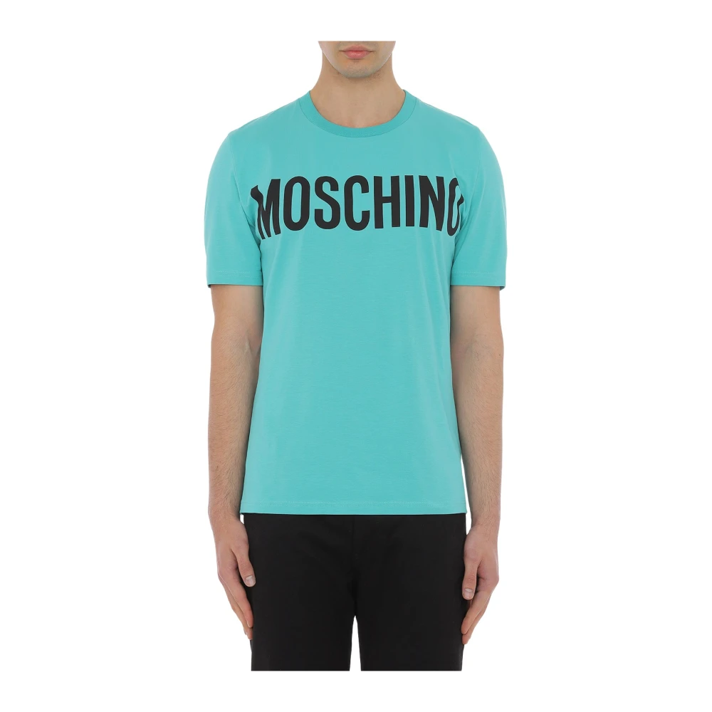 Moschino Men's Turquoise T-Shirts And Polos