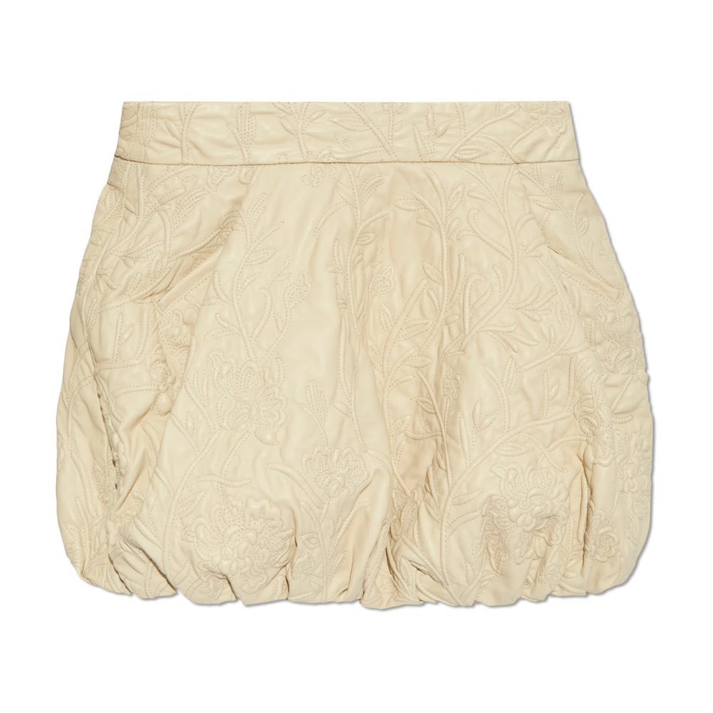 Munthe Leren rok 'Frauke' Beige Dames