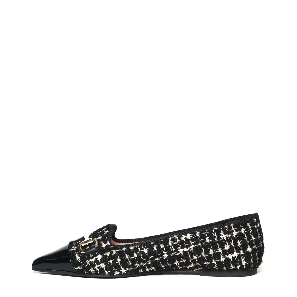 Pretty Ballerinas Leren en stoffen bouclé schoenen Black Dames