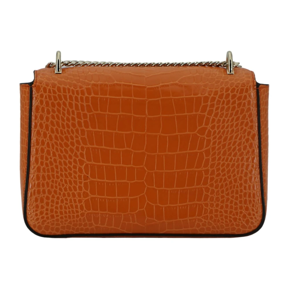 Jimmy Choo Oranje Krokodil Geëmbosseerde Leren Schoudertas Orange Dames