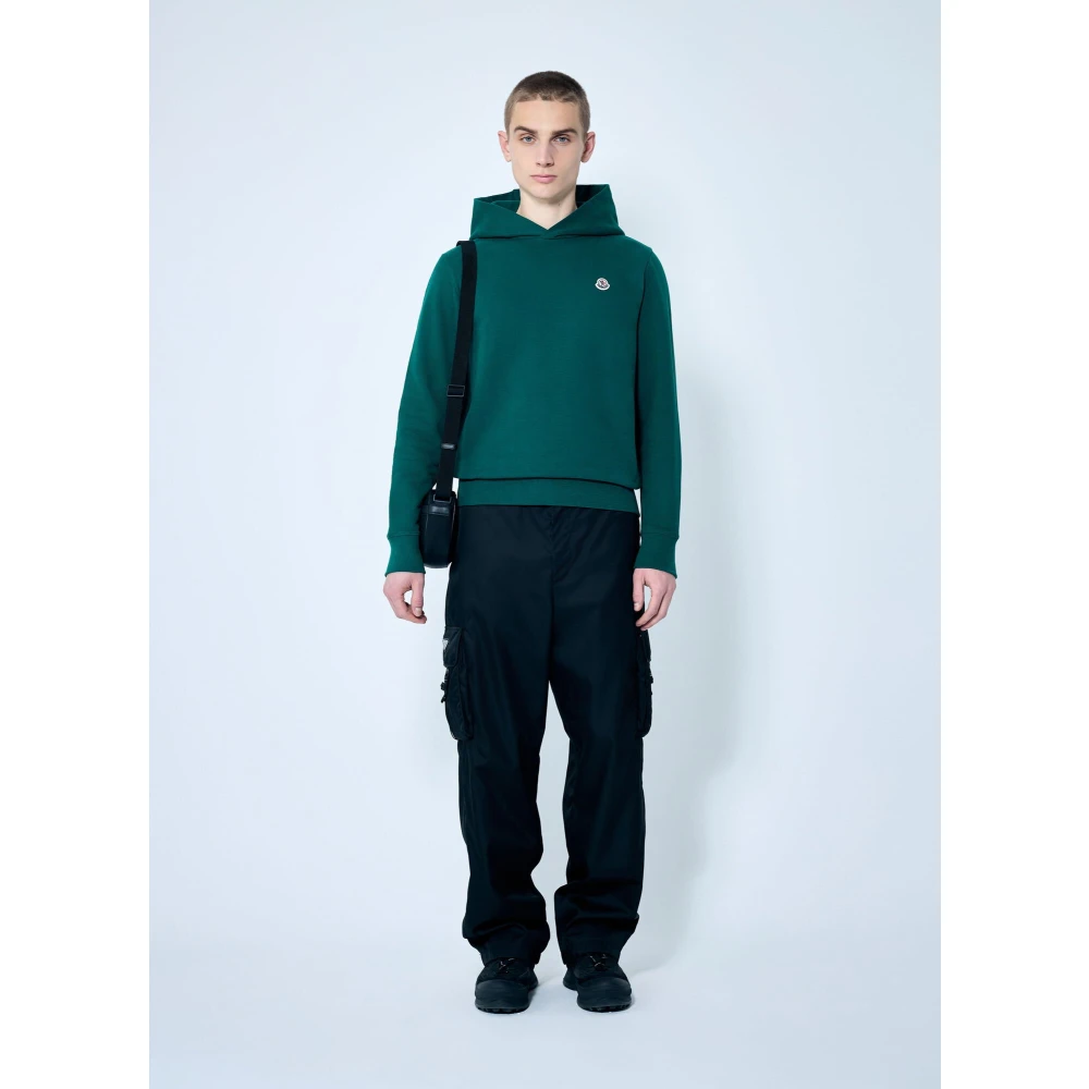 Moncler Katoenen Fleece Hoodie Green Heren