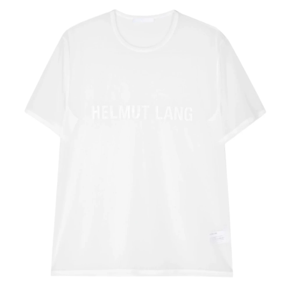 Helmut Lang Chiffon White Logo Tee Shirt White Heren