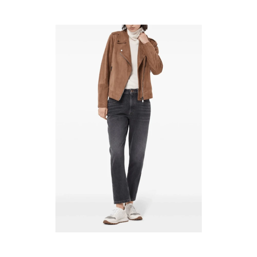 BRUNELLO CUCINELLI Witte Cashmere Mock Neck Jumper White Dames