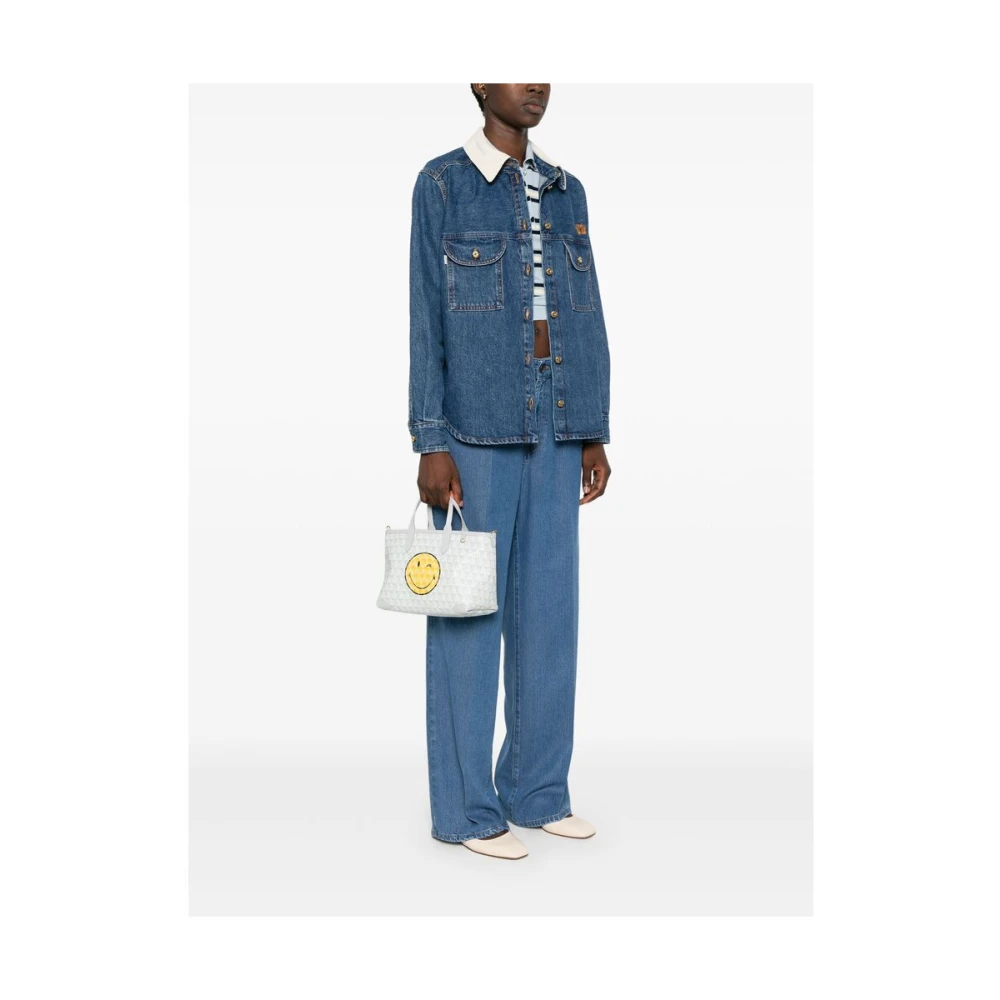 Anya Hindmarch Canvas Smiley-Face Print Handtas Multicolor Dames