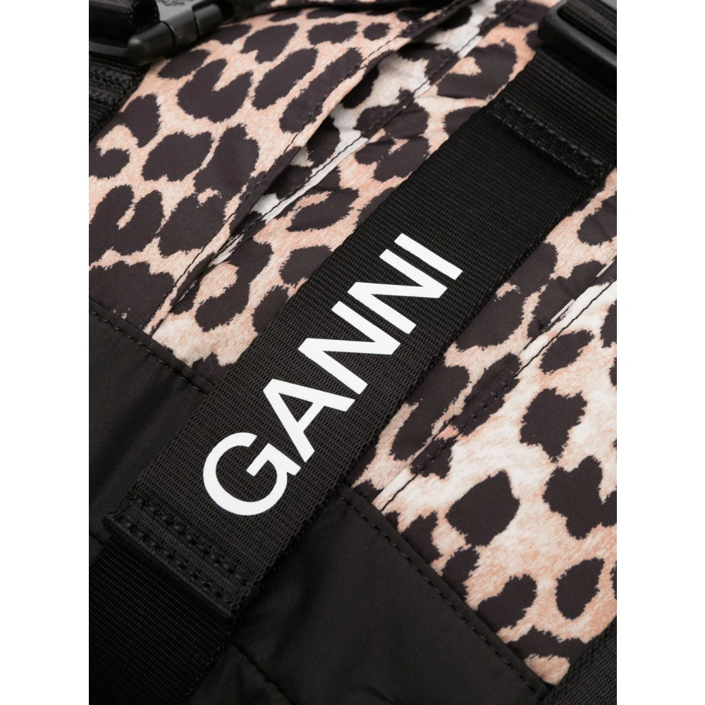Ganni Leopard Tech Rugzak Print Multicolor Dames