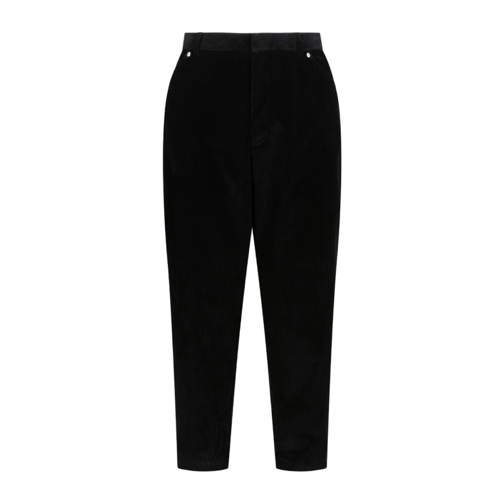 Prada Zwarte Corduroy Wortel Fit Broek Black Heren