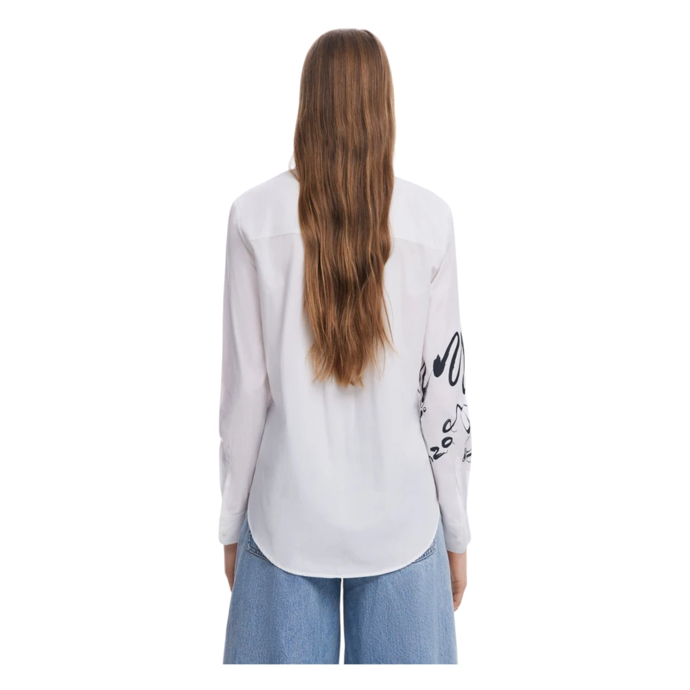 Desigual Lange Mouwen Shirt voor Dames Lente Zomer White Dames