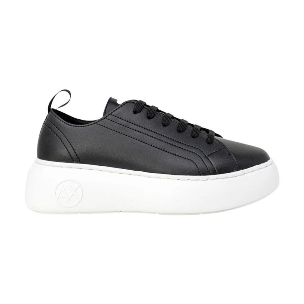 Armani Exchange Damen Schwarz Sneaker Aus Kunstleder