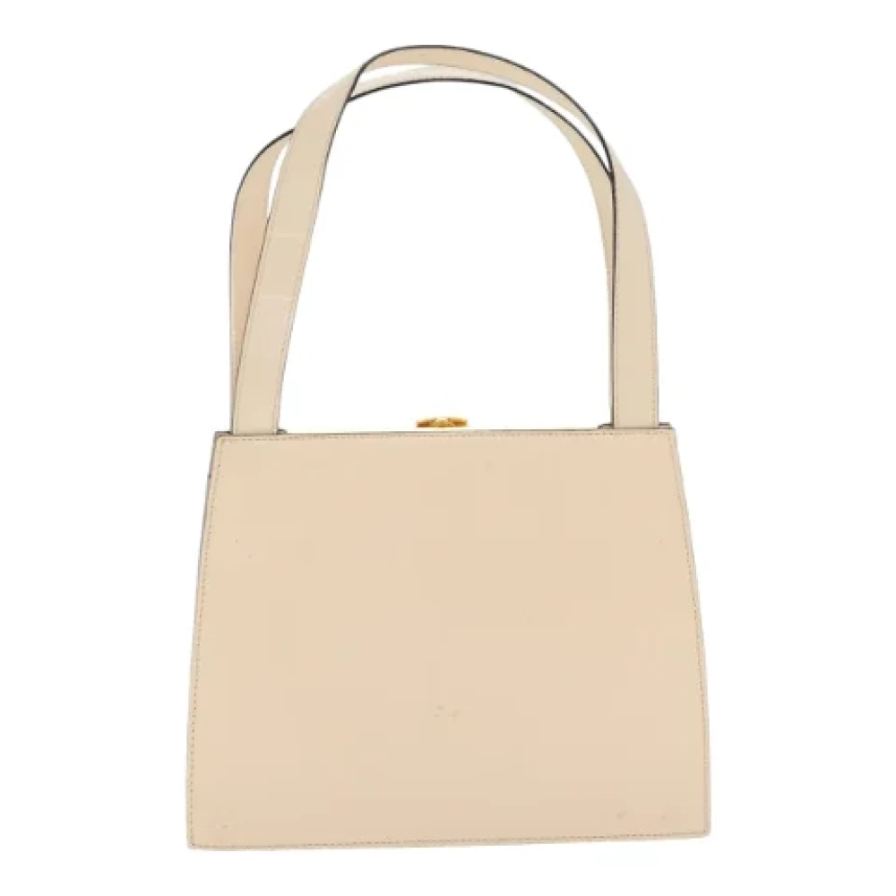 Celine Vintage Pre-owned Leather handbags Beige Dames