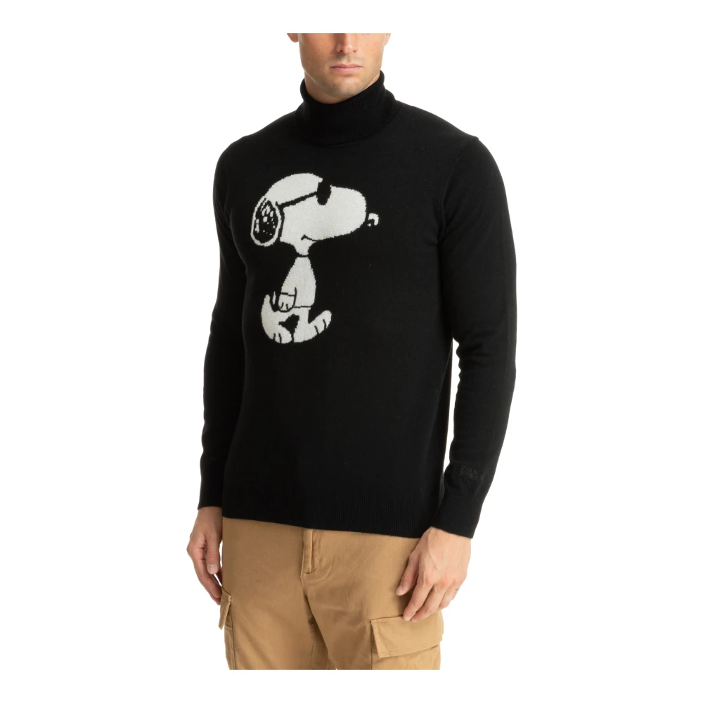 MC2 Saint Barth Abstract Multicolor Rolhals Trui Black Heren