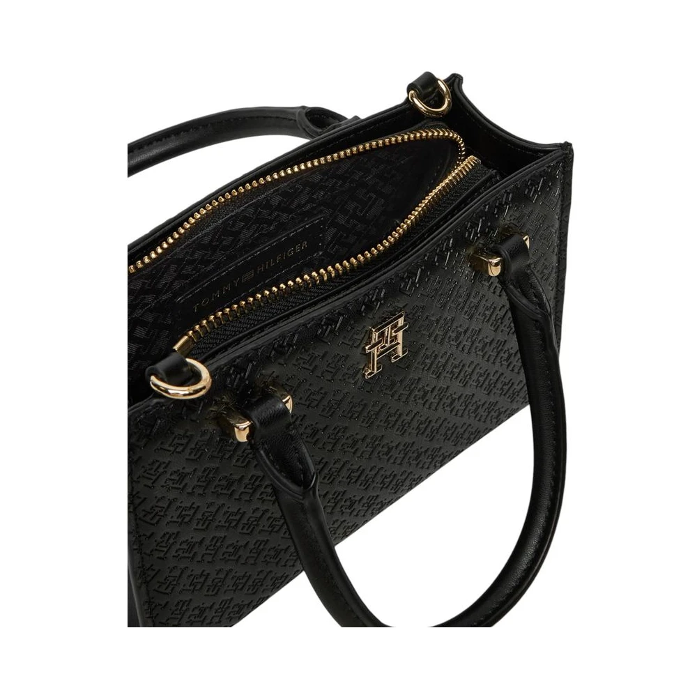 Tommy Hilfiger Zwarte Polyethyleen Handtas Lente Zomer Collectie Black Dames
