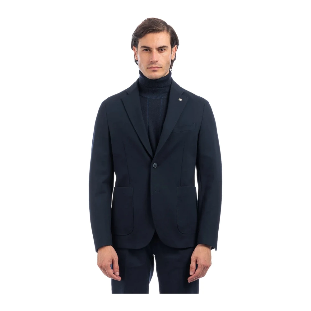 Manuel Ritz Formele Blazer met Stretchstof Blue Heren