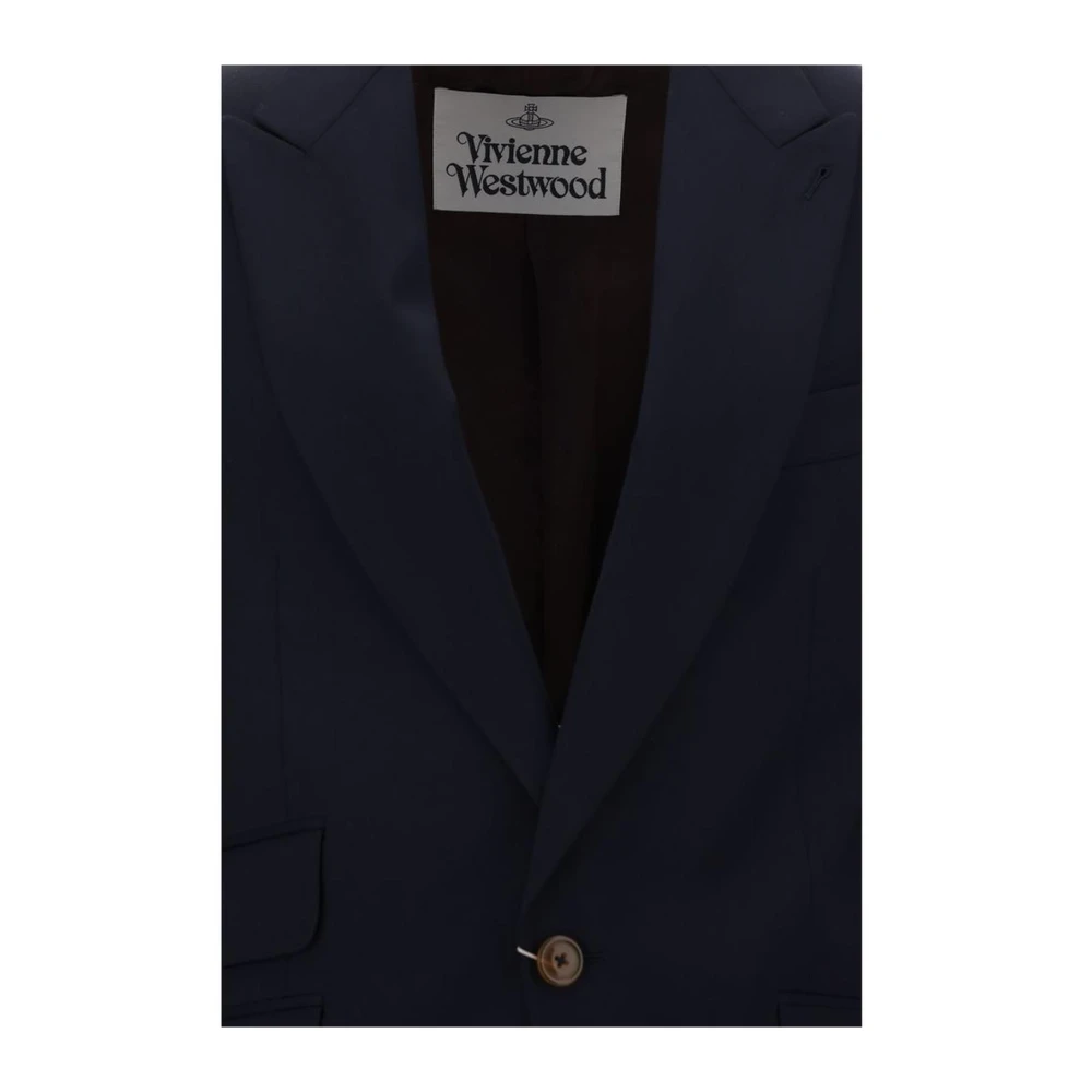 Vivienne Westwood Gestructureerde wollen blazerjas met speer revers Blue Heren