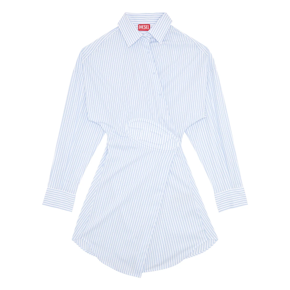 Diesel Short striped shirt dress Blue Dames