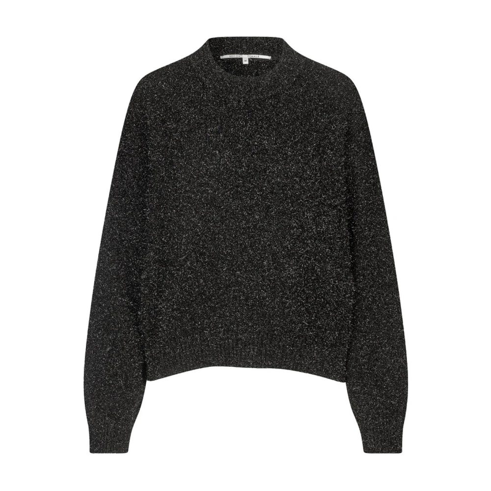 Second Female Lamilla Knit O-Neck Pullover Second Dames Gray Dames