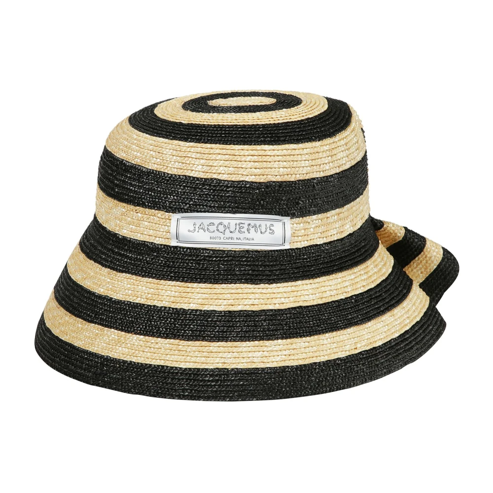 Jacquemus Ivoor Zwarte Strohoed La Chapeau Vela Multicolor Dames