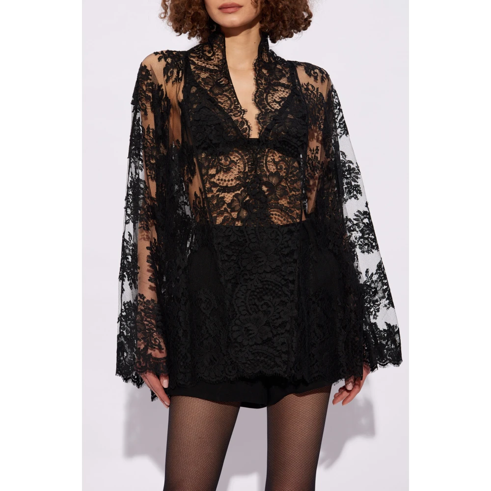 Dolce & Gabbana Kant kimono shirt Black Dames