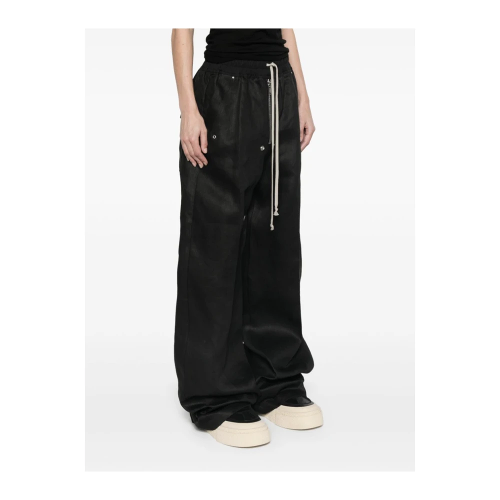 Rick Owens Zwarte Wide Bela Broek Black Dames
