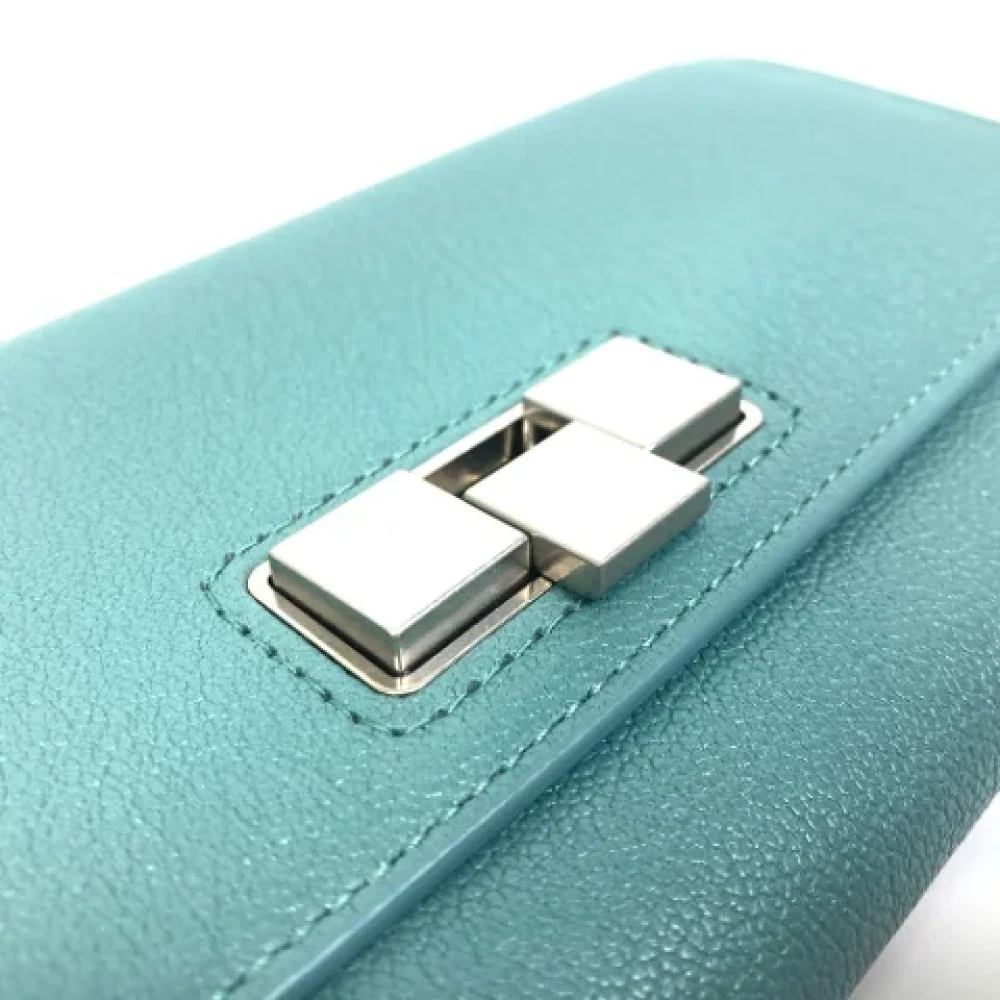 Bottega Veneta Vintage Pre-owned Leather wallets Blue Dames