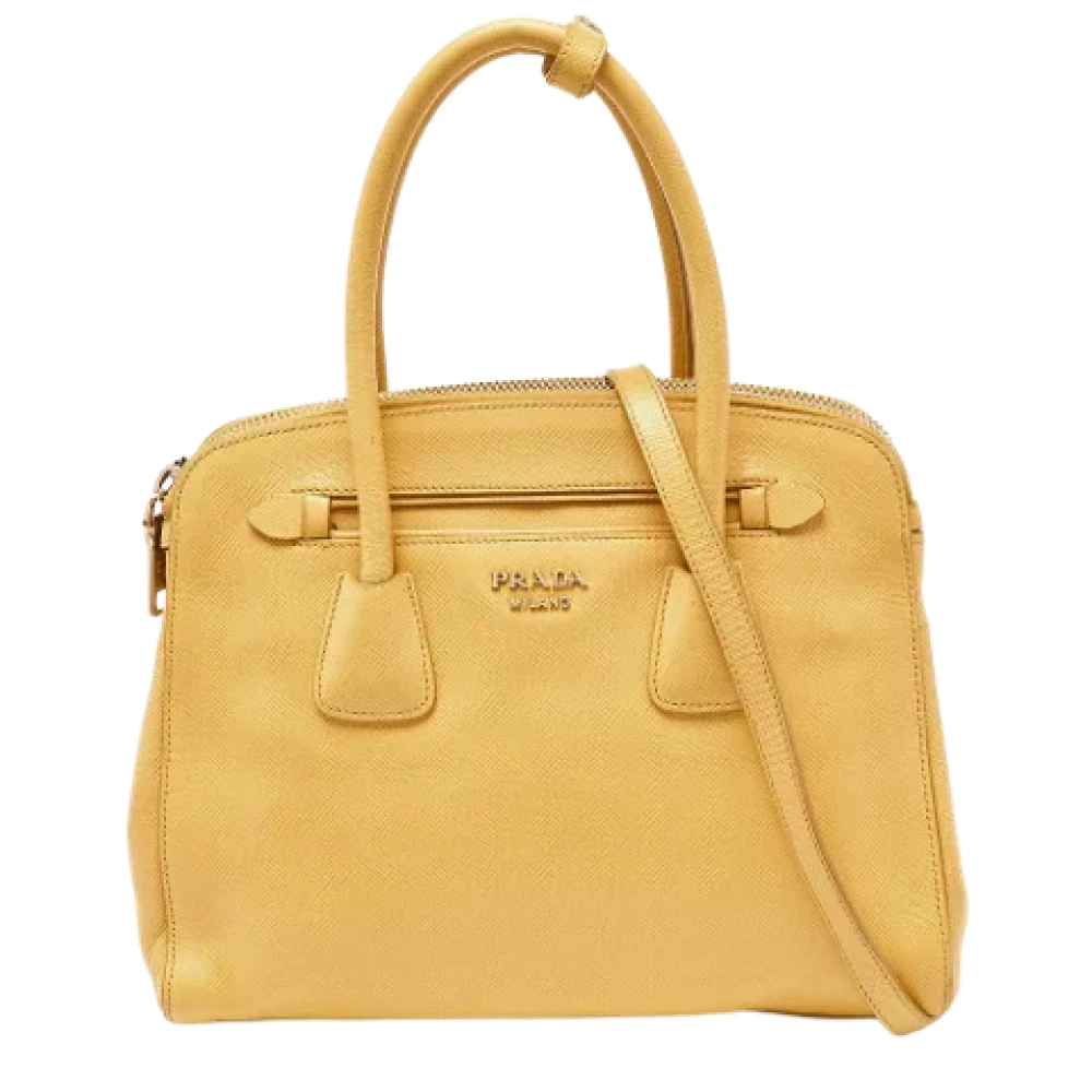 Prada Vintage Pre-owned Leather prada-bags Yellow Dames