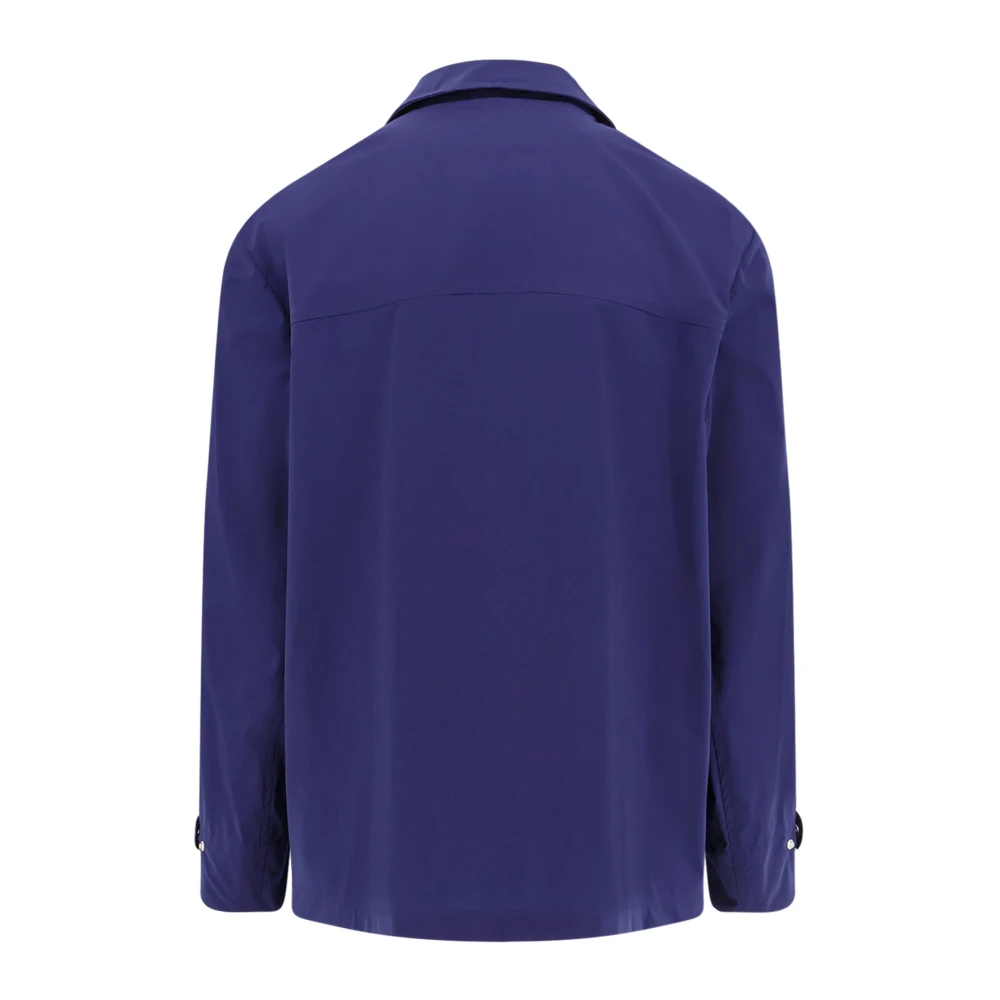 BRUNELLO CUCINELLI Katoenen Gabardine Jas met Verborgen Sluiting Blue Heren