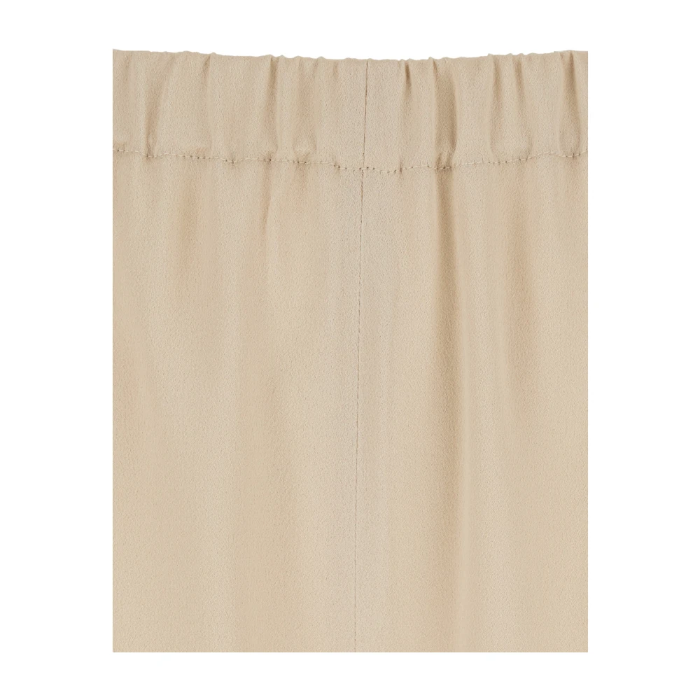 Antonelli Firenze Zijde Blend Wijde Beige Broek Beige Dames