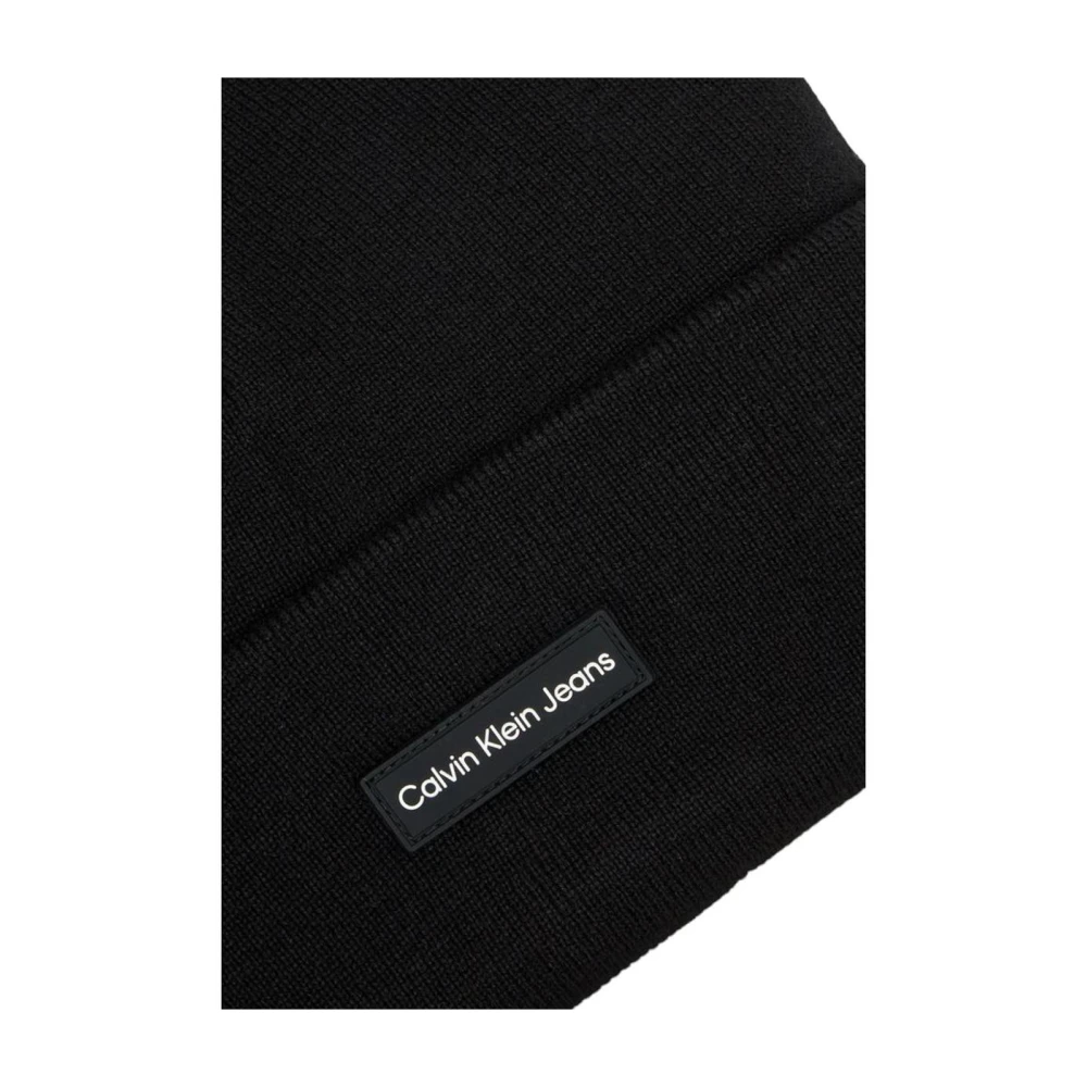 Calvin Klein Zwarte Winter Beanie Hoed Black Heren