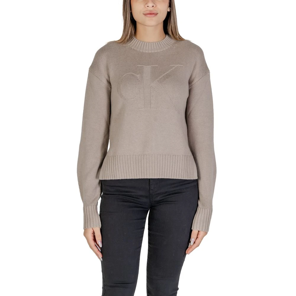 Calvin Klein Jeans Beige Gebreide Kleding Herfst Winter Collectie Pullover Beige Dames