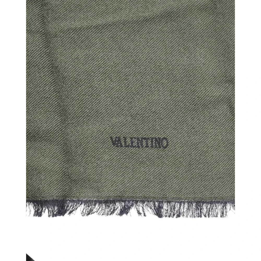Valentino Vintage Pre-owned Wool scarves Green Heren