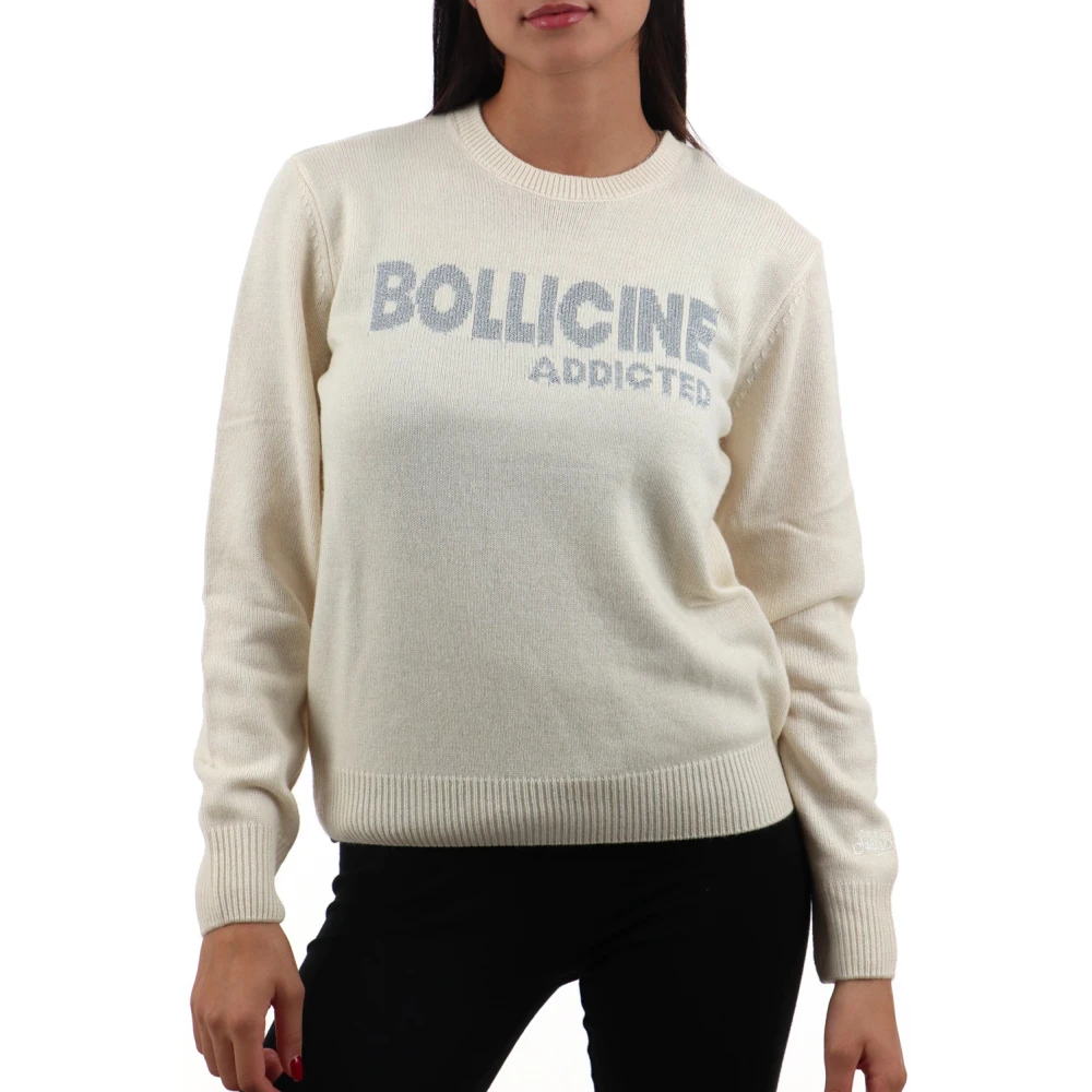 MC2 Saint Barth Geborduurde Trui met Ronde Hals White Dames