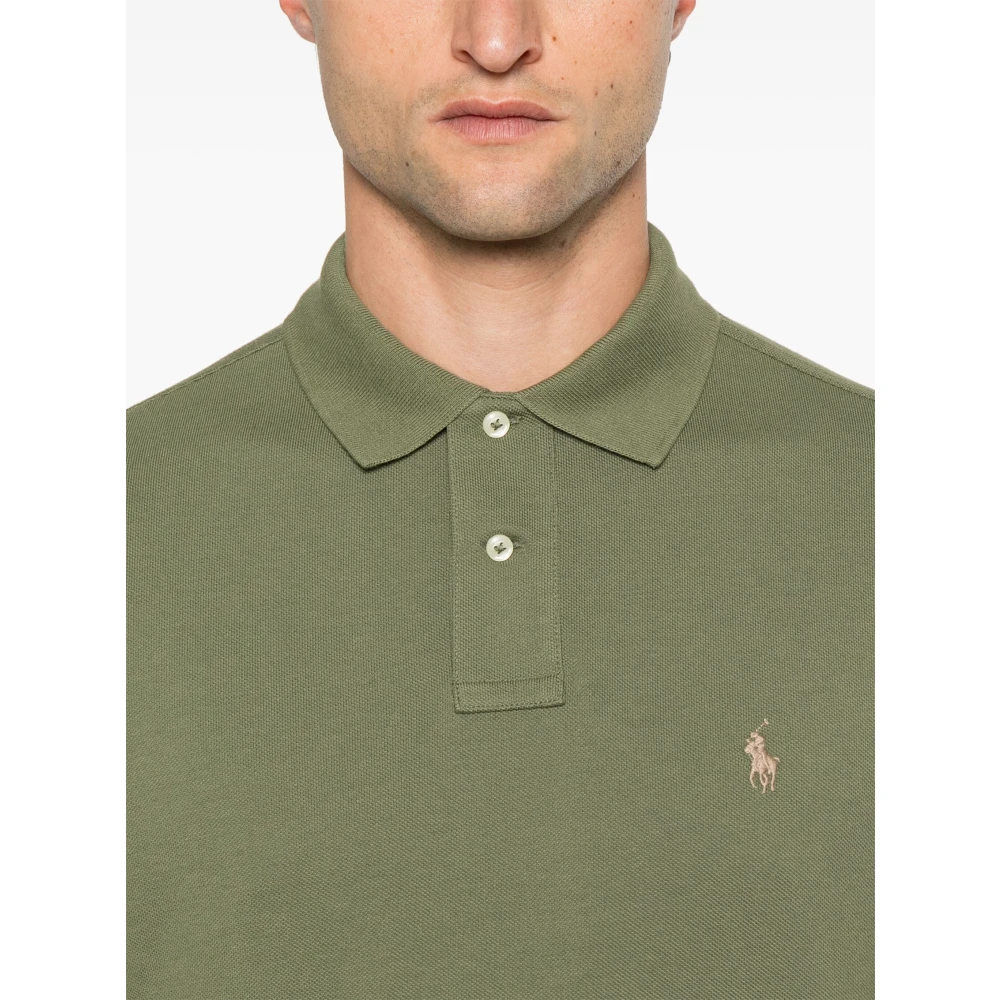 Polo Ralph Lauren Aangepaste Slim Fit Katoen Mesh Polo Green Heren