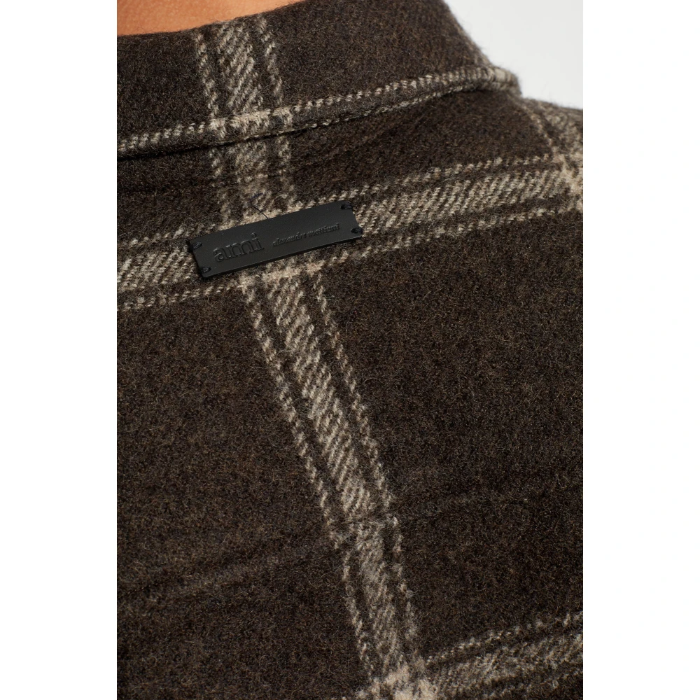 Ami Paris Wollen overhemd Brown Heren