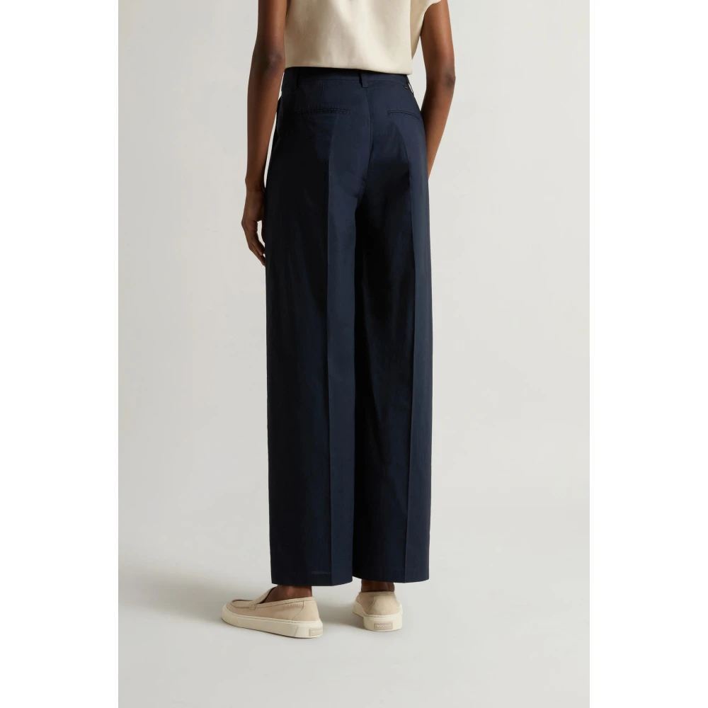 Woolrich Wijde Pijp Chino Broek Blue Dames
