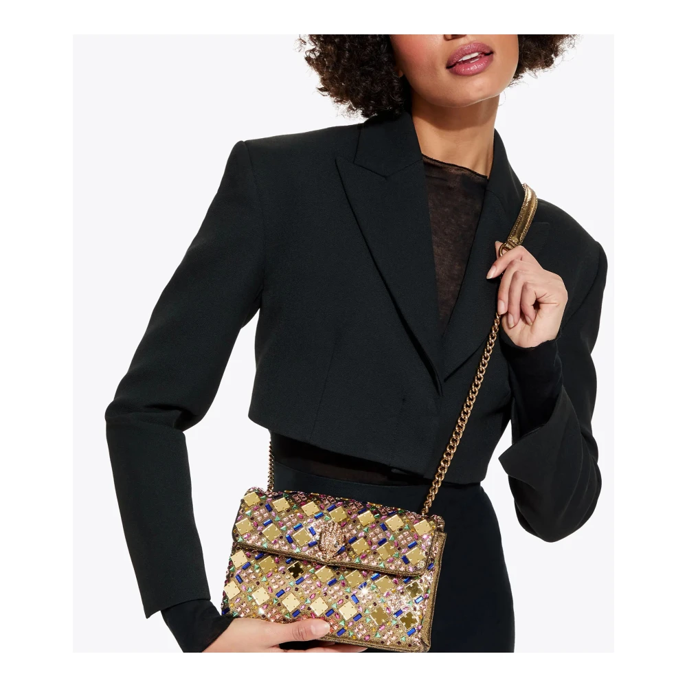 Kurt Geiger Crystal Kensington Tas met Gouden Adelaar Yellow Dames