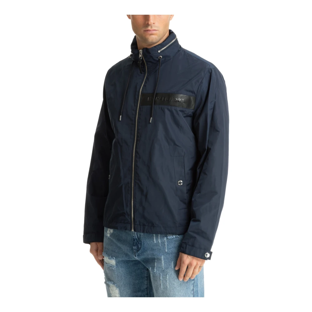 Michael Kors Jack met trekkoord rits en capuchon Blue Heren