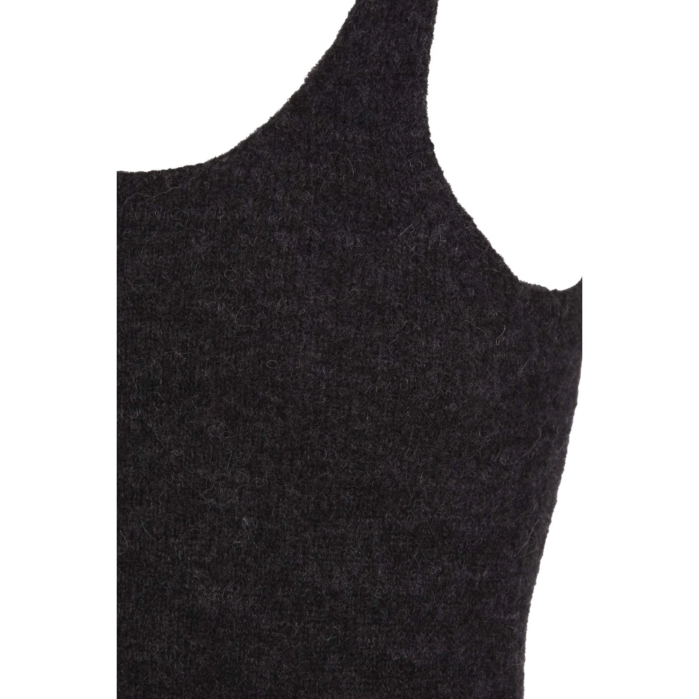 Cortana Alpaca Merino Zijde Grafiet Top Black Dames